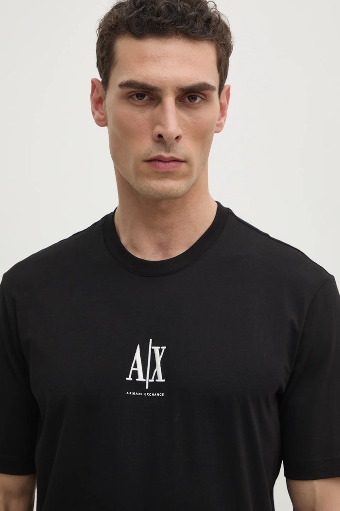 Armani Exchange pamut póló fekete XM000363.AF12308.NOS