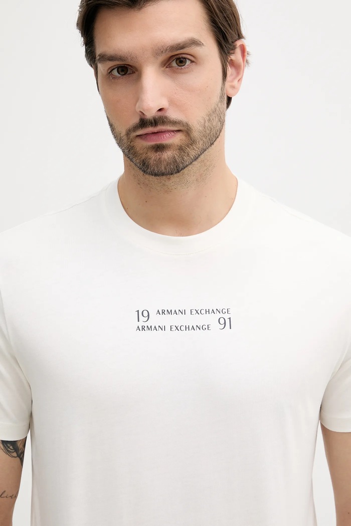 Armani Exchange t-shirt bawełniany beżowy XM000539.AF10362