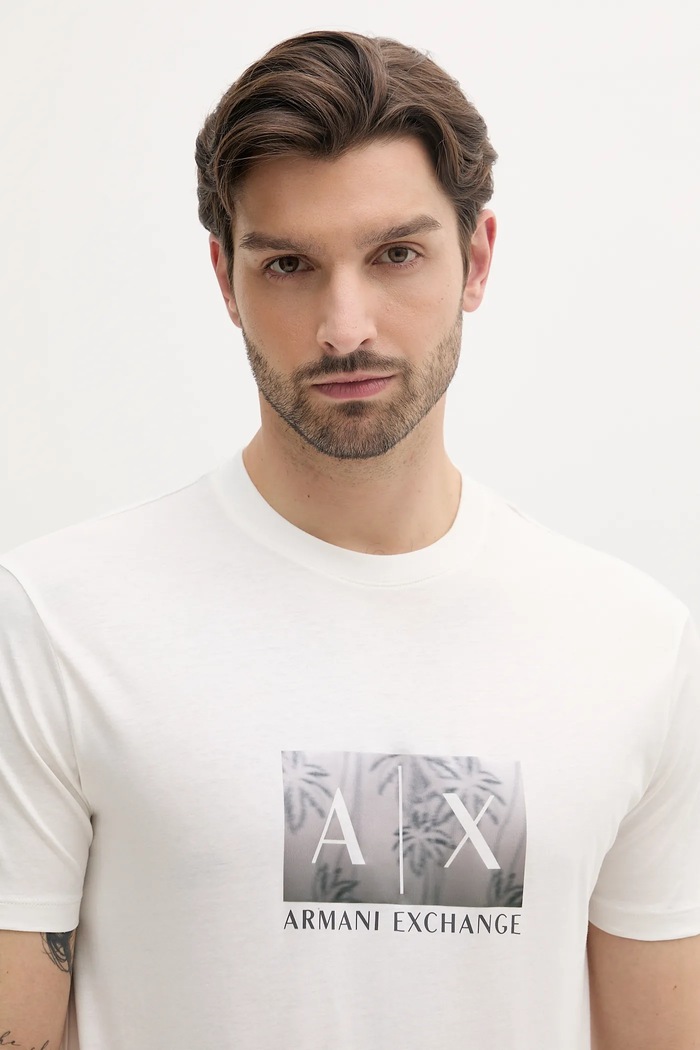 Pamučna majica Armani Exchange bijela XM000555.AF10358