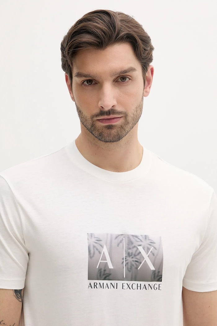 Pamučna majica Armani Exchange bijela XM000555.AF10358