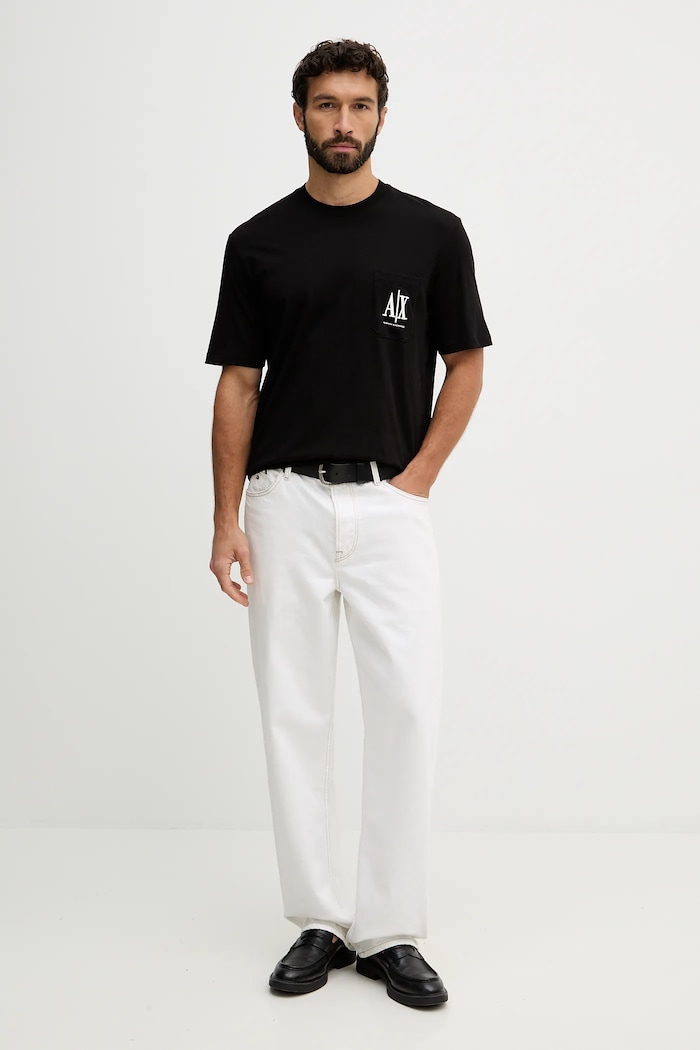 Bombažna kratka majica Armani Exchange XM000366.AF12308.NOS črna AA00