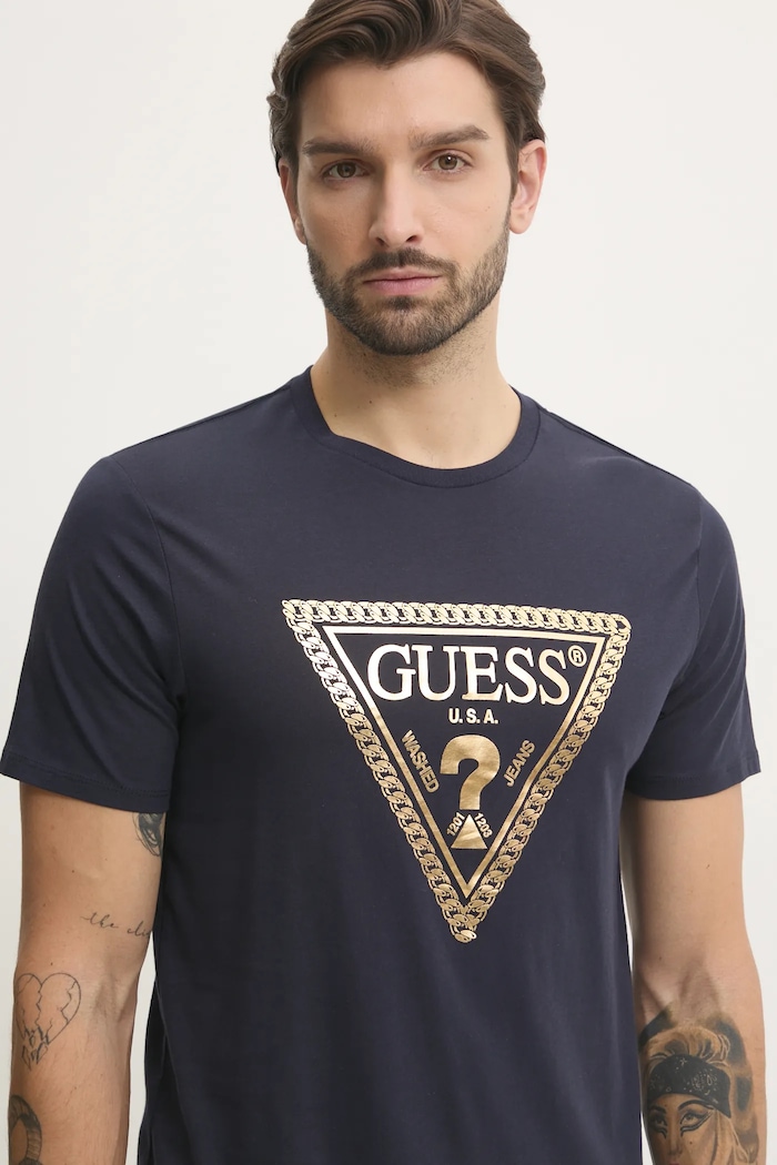 Abbigliamento Guess t-shirt in cotone M5RI49.K9RM1 blu navy