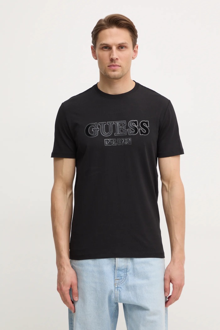 Guess tricou imprimeu negru M5RI12.J1314