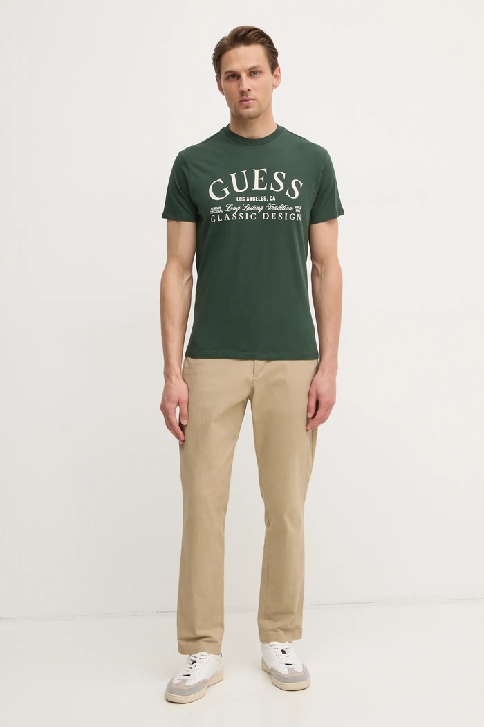 Guess Bavlněné tričko Guess M5RI43.K9RM1 zelená SS25