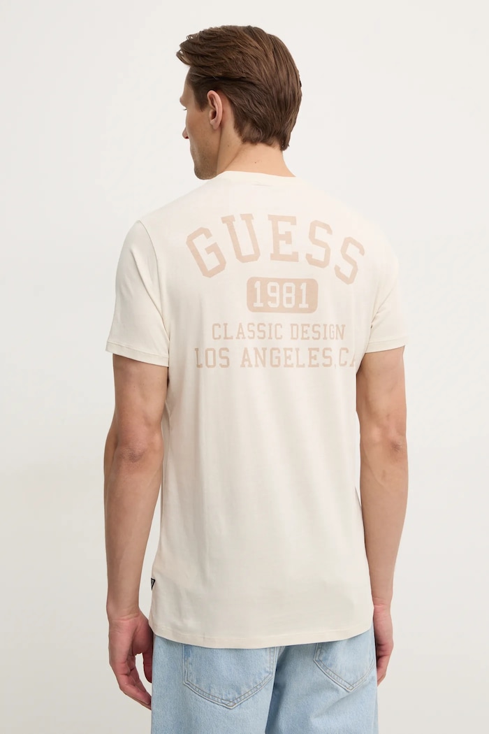 Odzież Guess t-shirt bawełniany M5RI86.K9RM1 beżowy