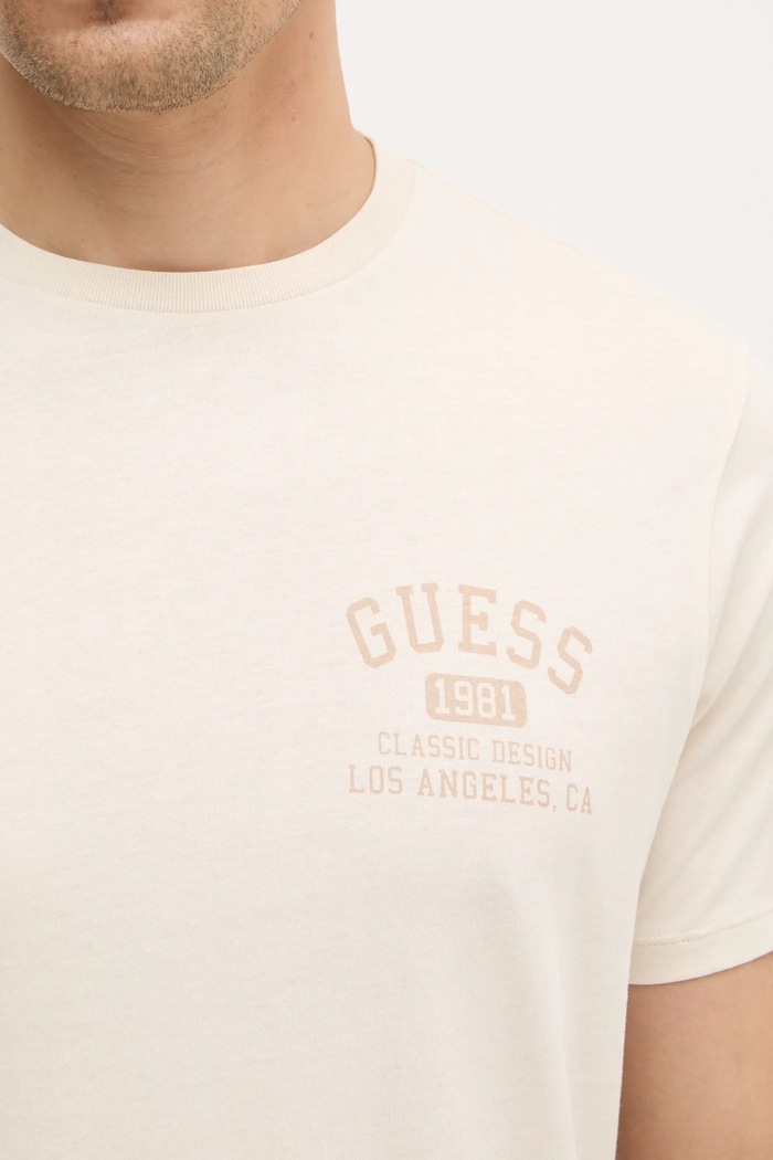 Guess t-shirt bawełniany M5RI86.K9RM1 beżowy