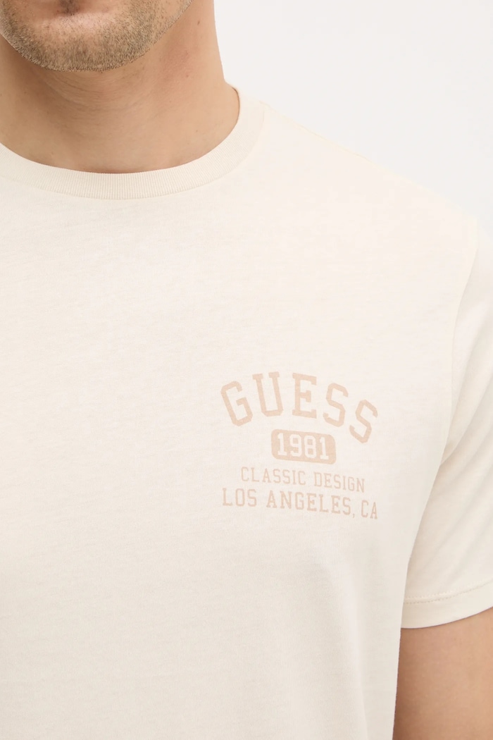 Guess t-shirt bawełniany M5RI86.K9RM1 beżowy
