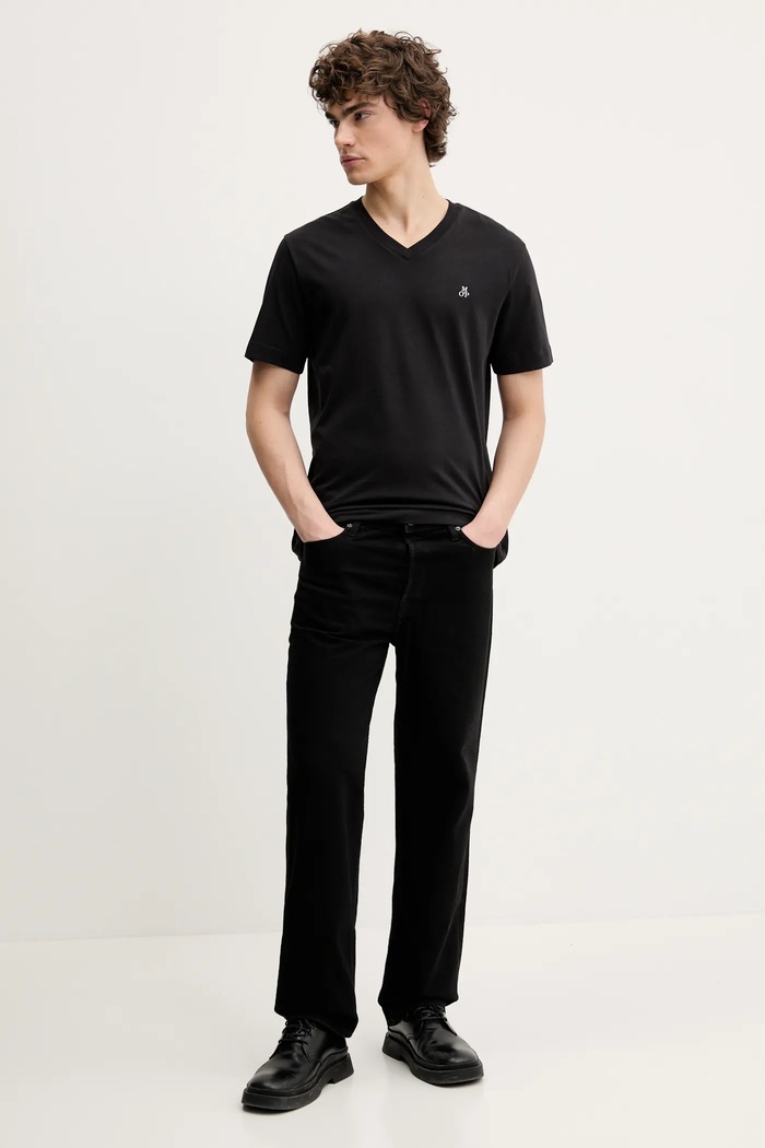 Marc O'Polo Βαμβακερό μπλουζάκι Marc O'Polo 522201251616 μαύρο SS25