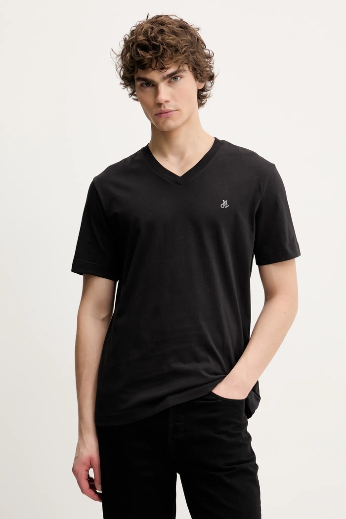 Βαμβακερό μπλουζάκι Marc O'Polo Marc O'Polo 522201251616 μαύρο