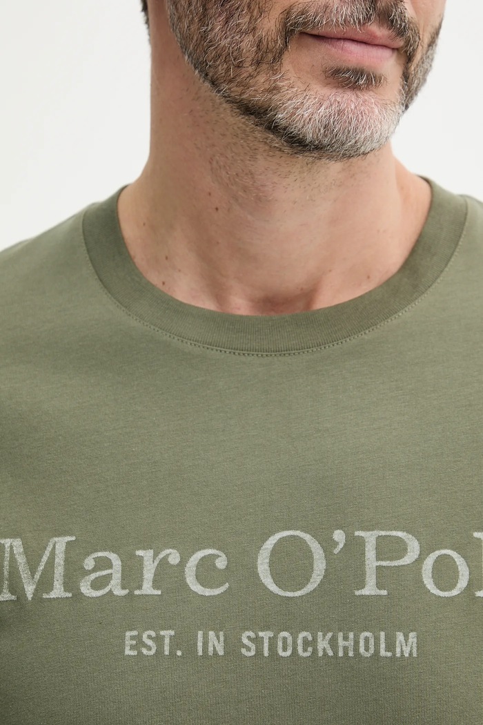 T-shirt bawełniany Marc O'Polo 523201251052 zielony