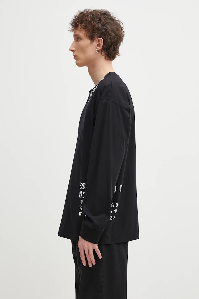 MM6 Maison Margiela cotton longsleeve top SH0GC0047 black SS25