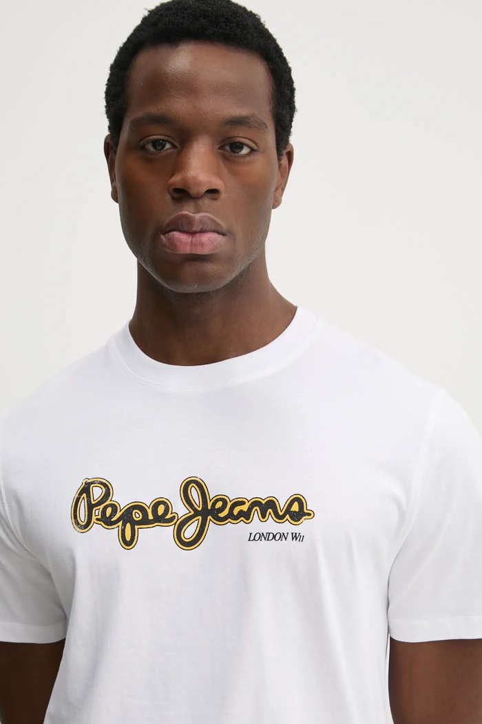 Bavlnené tričko Pepe Jeans DORIAN TEE biela PM509721