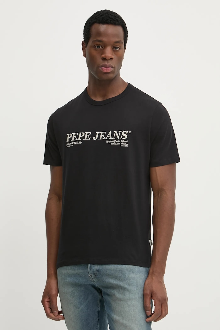 Pepe Jeans tricou din bumbac DYLAN TEE print negru PM509728