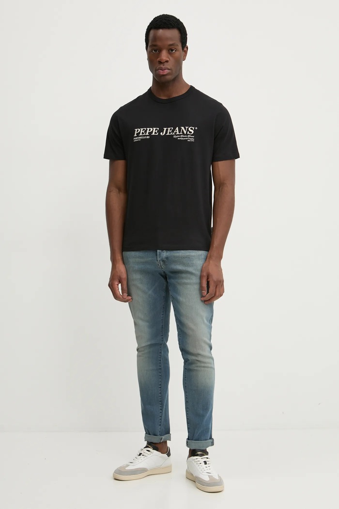 Pepe Jeans tricou din bumbac DYLAN TEE PM509728 negru SS25