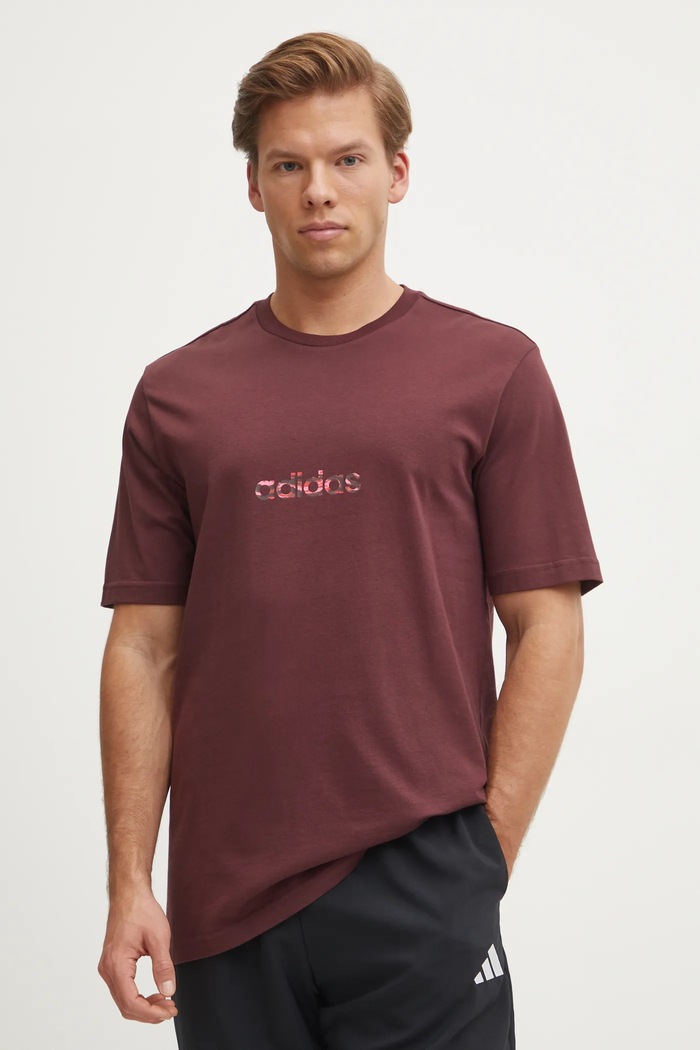 adidas Bavlněné tričko adidas Camo červená JN1404