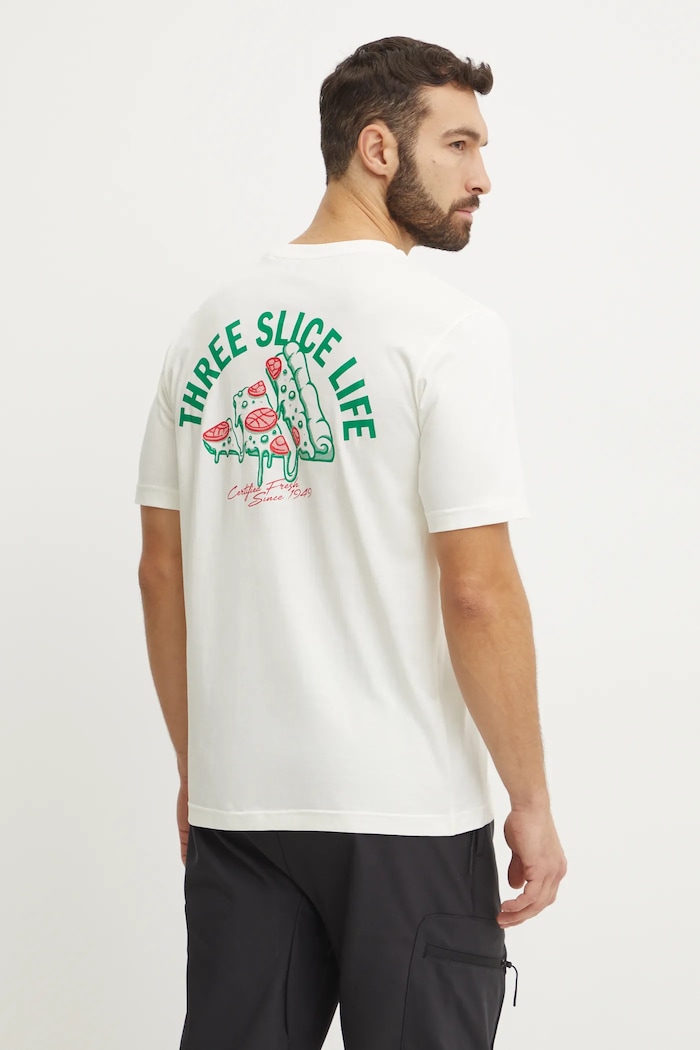 Odzież adidas t-shirt bawełniany M L PIZZA TEE JJ4016 beżowy