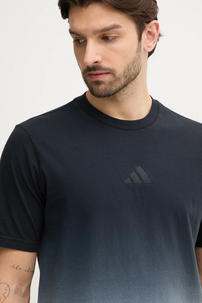 Bavlněné tričko adidas ALL SZN Dip Dye šedá JJ3694