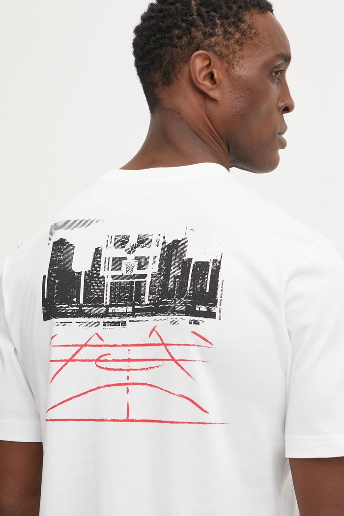 adidas t-shirt bawełniany M C PHOTO TEE JN6951 biały