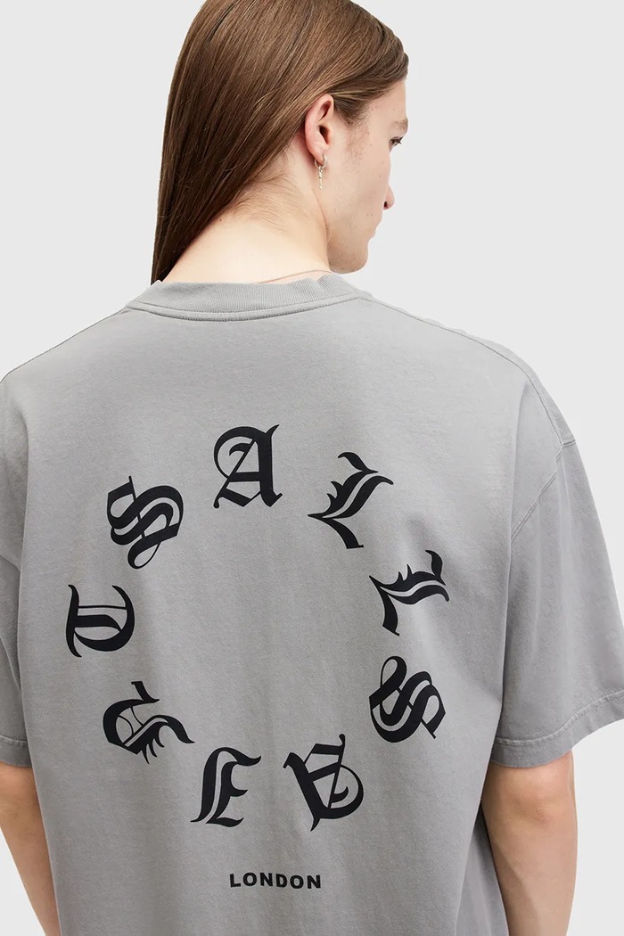 Ρούχα AllSaints Βαμβακερό μπλουζάκι AllSaints FRAKTUR M063PB γκρί