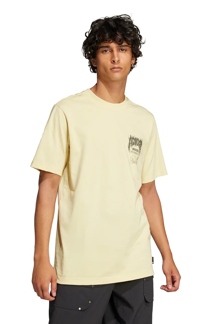 Bombažna kratka majica adidas Originals Trefoil Series Fashion Elevated Potisk rumena JP0197