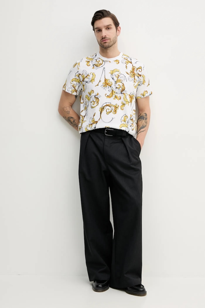 Versace Jeans Couture t-shirt in cotone 78GAH6S0.JS458 bianco SS25