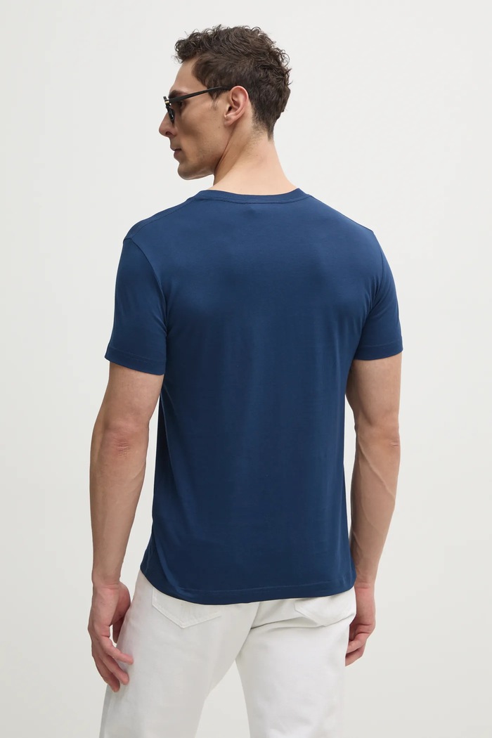Oblečení Bavlněné tričko Versace Jeans Couture 78GAHT00.CJ00T námořnická modř