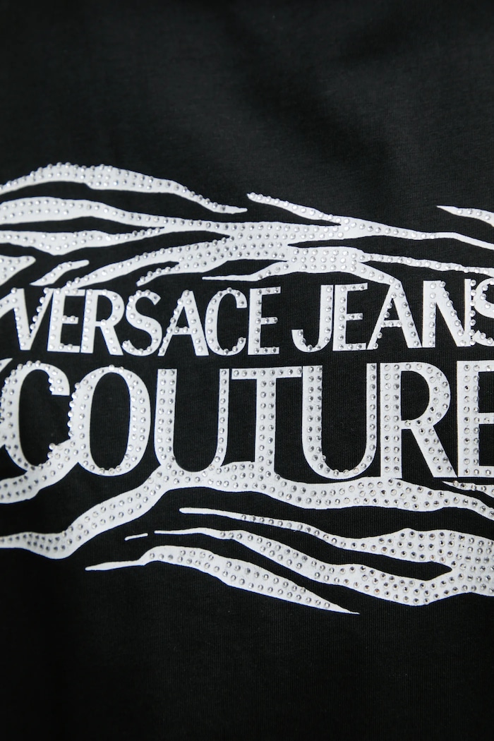 Pamučna majica Versace Jeans Couture 78GAH6L1.J0001 crna