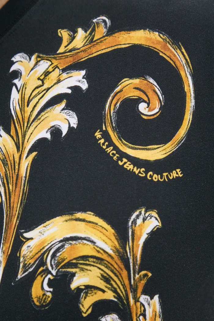 Versace Jeans Couture t-shirt bawełniany 78GAH6SB.JS461 czarny