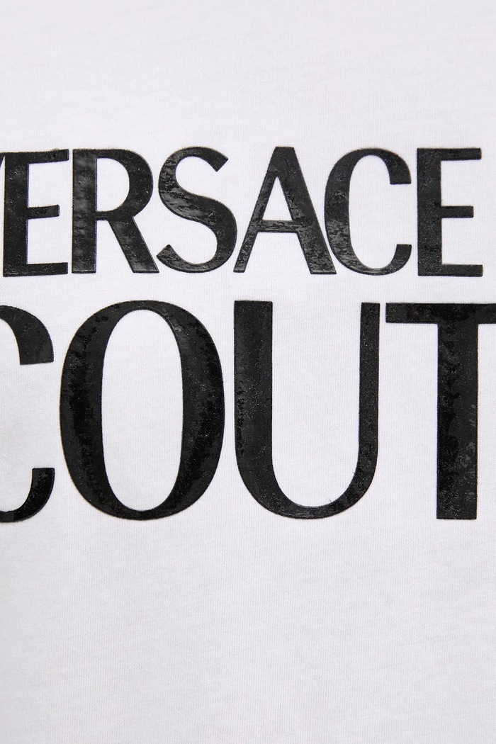 Versace Jeans Couture tricou din bumbac 78GAHE05.CJ00E alb