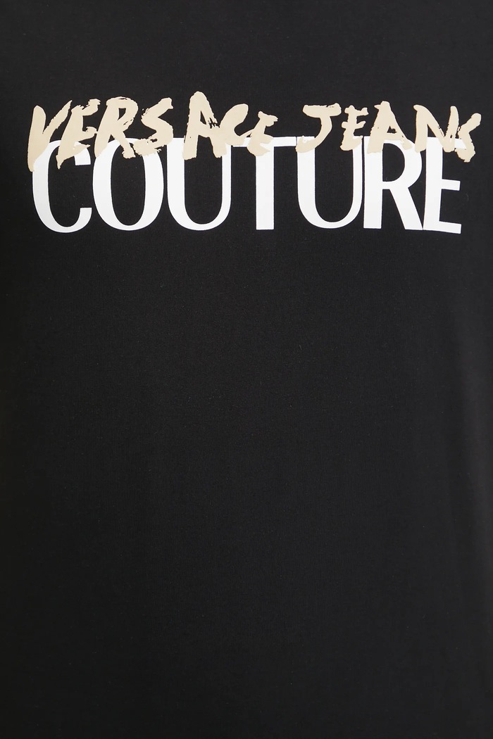 Versace Jeans Couture t-shirt bawełniany 78GAHE06.CJ00E czarny