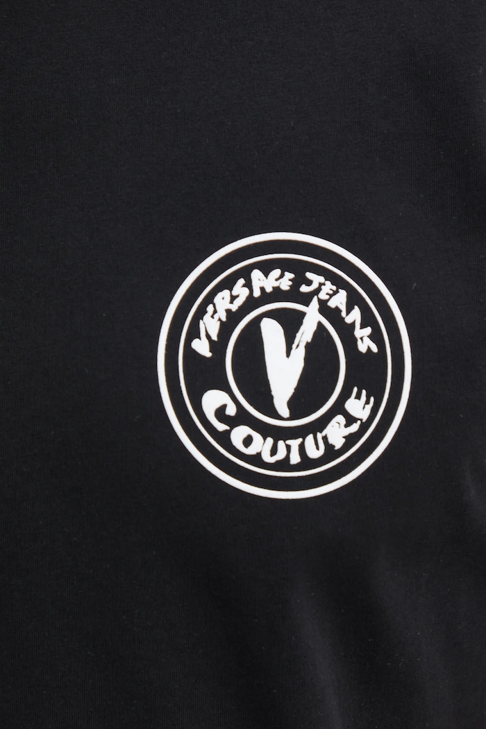 Versace Jeans Couture tricou din bumbac 78GAHE07.CJ00E negru