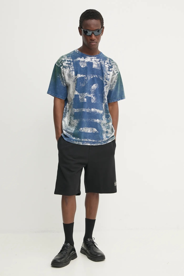 Diesel Bavlněné tričko Diesel T-BOXT-R2 T-SHIRT A16143.0BNET námořnická modř SS25