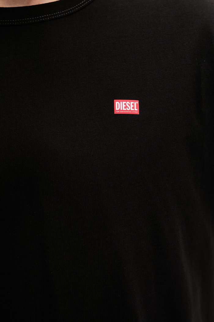 Diesel oversize kratka moška bombažna majica T-BOXT-R30 T-SHIRT A16400.0QIAM črna
