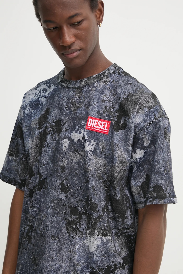 Bavlněné tričko Diesel T-BOXT-R12 T-SHIRT šedá A16403.0QLAF