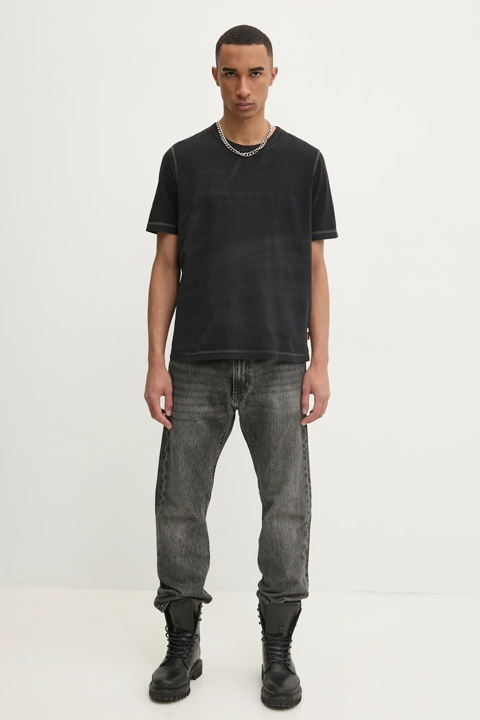 Tričko Diesel T-ADJUST-R13 T-SHIRT A16428.0LJBS černá SS25