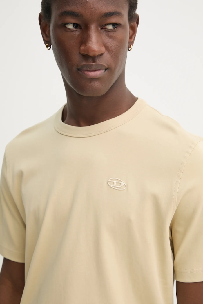 Tričko Diesel T-ADJUST-SLITS-R17 T-SHIRT béžová A16672.0AIJU