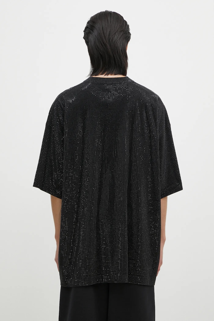 Одежда Хлопковая футболка VETEMENTS Iced-Out Oversized UA66TR900B чёрный