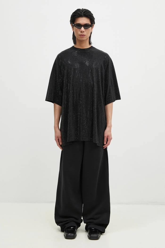 Хлопковая футболка VETEMENTS Iced-Out Oversized UA66TR900B чёрный