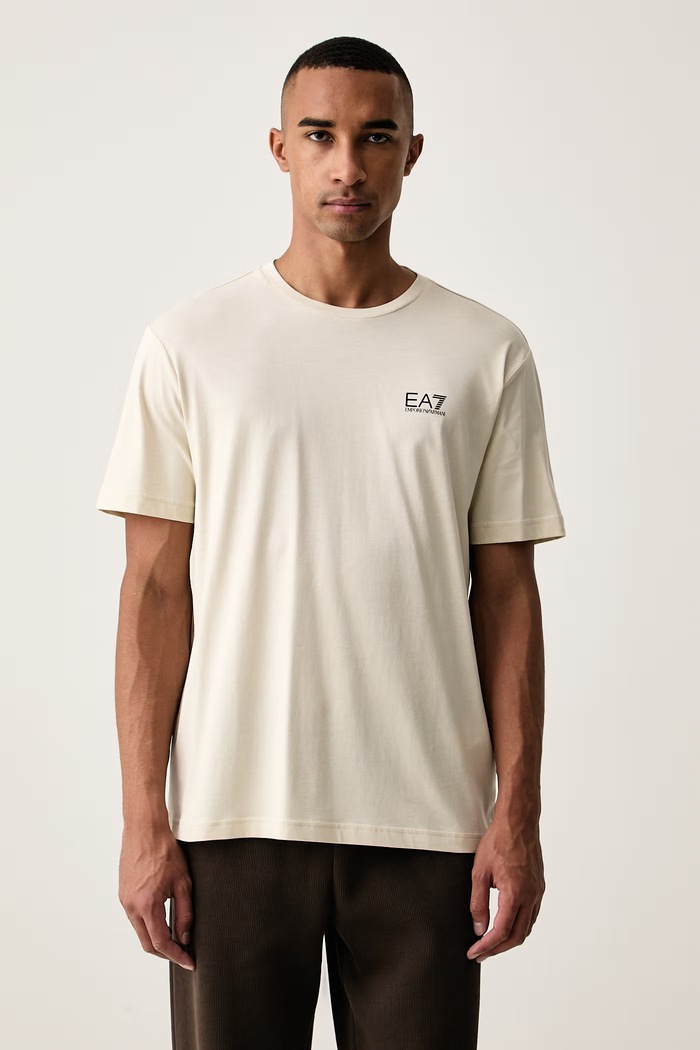 EA7 Emporio Armani t-shirt ανδρικό βαμβακερό μπεζ AF10375.7M000567