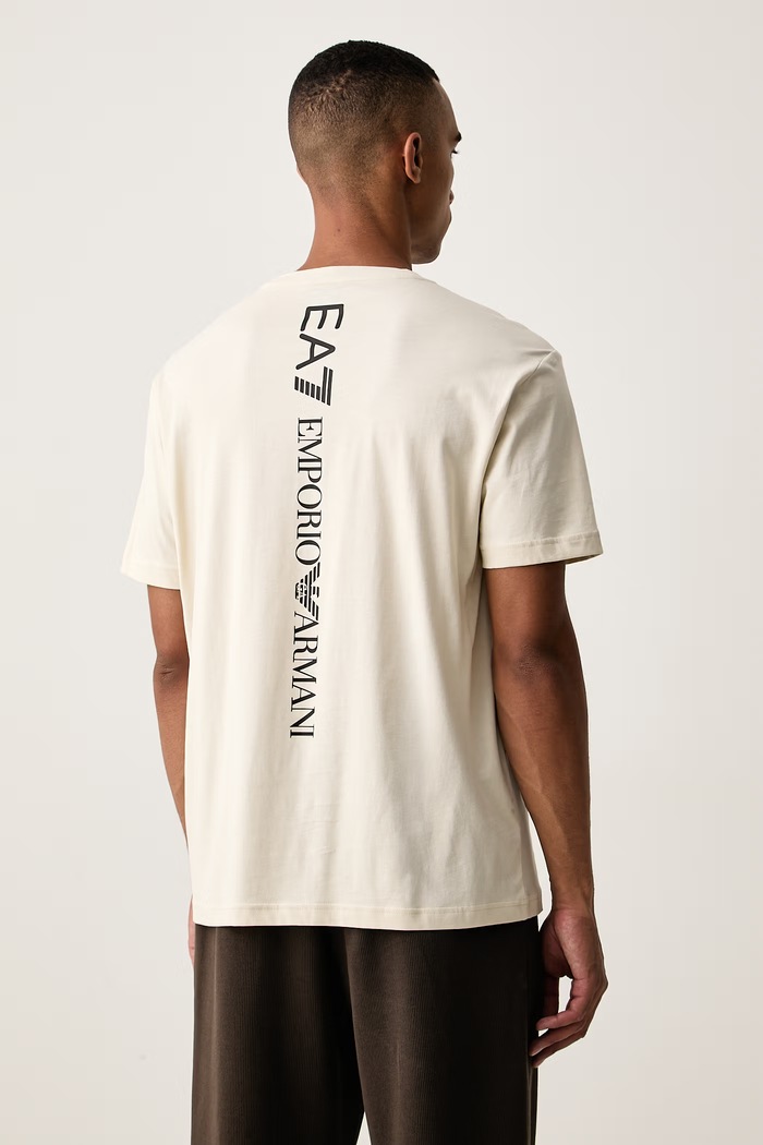 Ρούχα EA7 Emporio Armani t-shirt ανδρικό βαμβακερό AF10375.7M000567 μπεζ