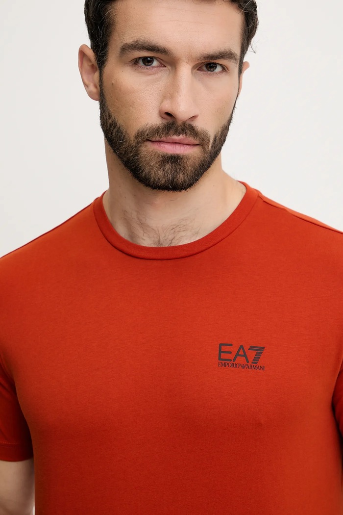 EA7 Emporio Armani t-shirt bawełniany pomarańczowy AF10375.7M000567