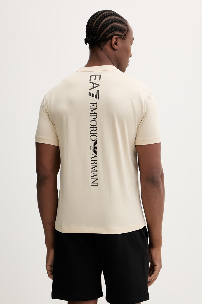 Дрехи Памучна тениска EA7 Emporio Armani AF10375.7M000567 бежов