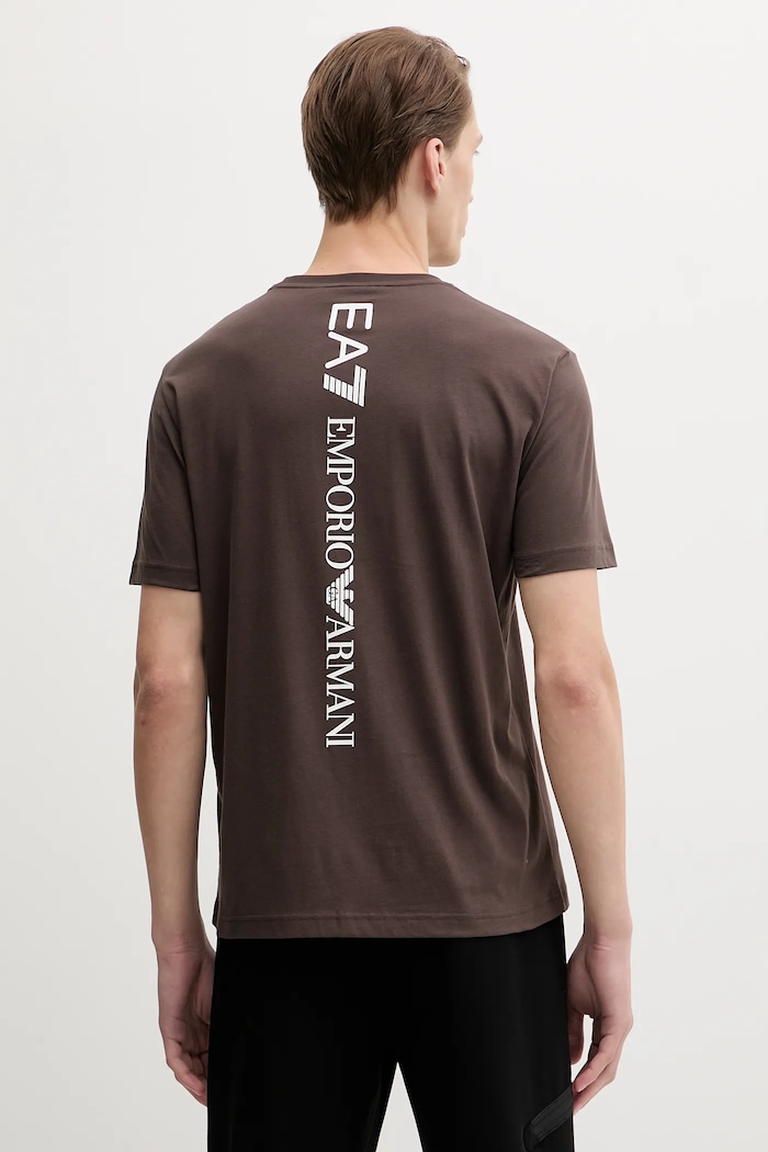 Îmbrăcăminte EA7 Emporio Armani tricou din bumbac AF10375.7M000567 maro