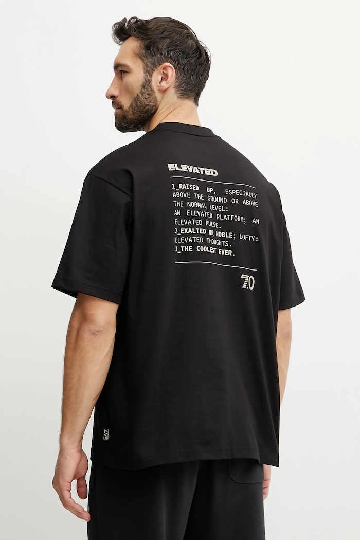 EA7 Emporio Armani pamut póló pamut fekete AF12957.7X000082