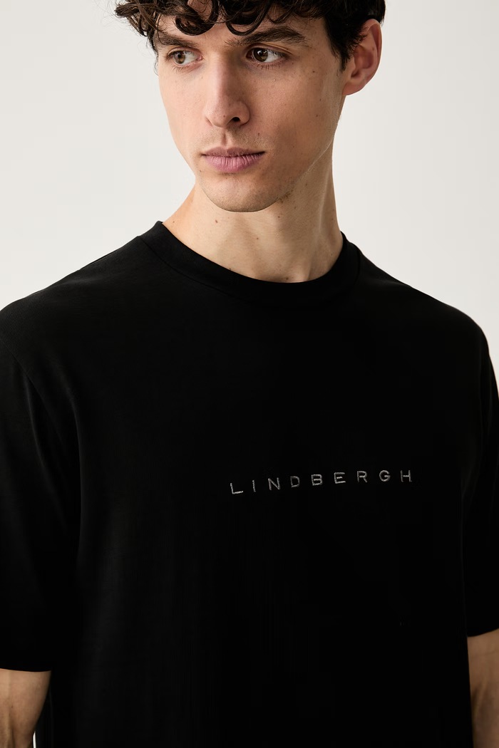 Lindbergh футболка для мужчин из хлопка чёрный 30.400120B.BLACK