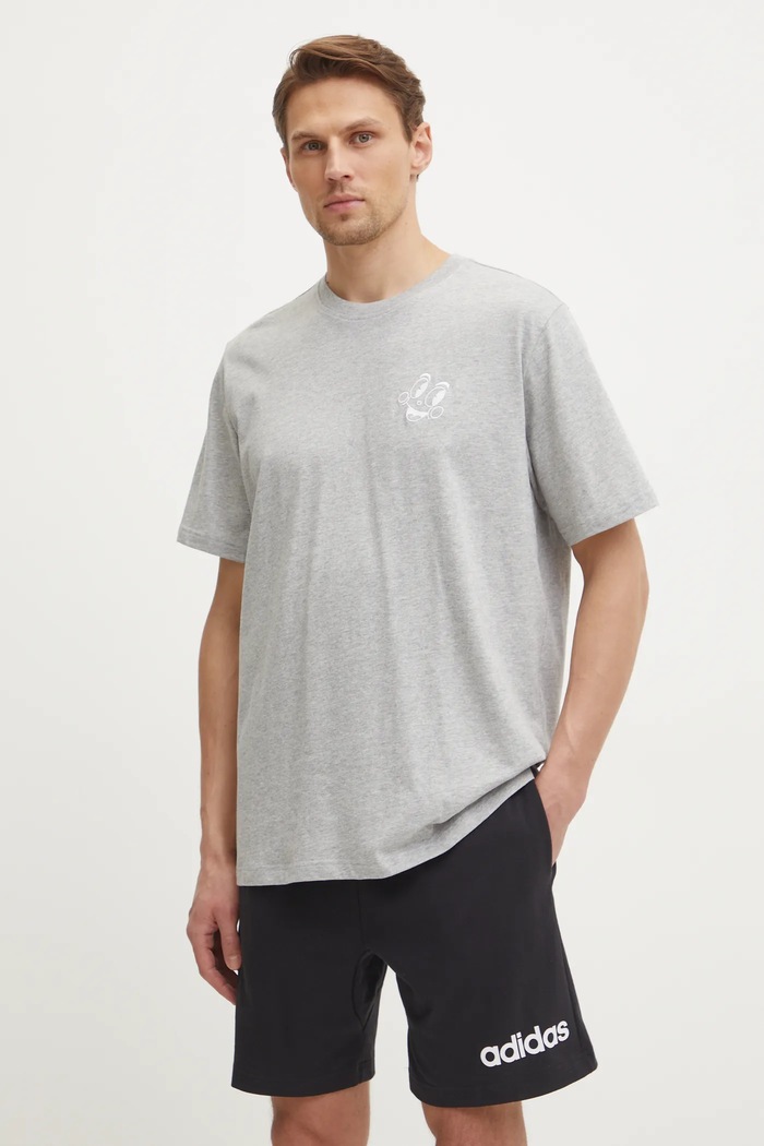 Bavlněné tričko adidas Originals MBN TEE nášivka šedá JN7029
