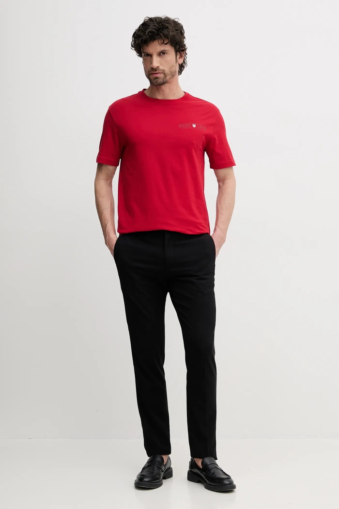 Gant t-shirt bawełniany 2044017 czerwony SS25