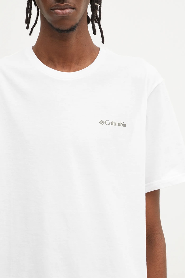 Columbia t-shirt bawełniany North Cascades biały 1834041.