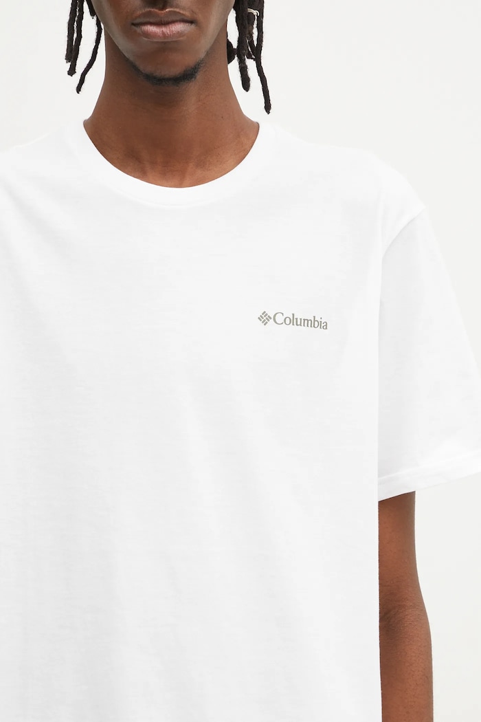 Columbia t-shirt bawełniany North Cascades biały 1834041.