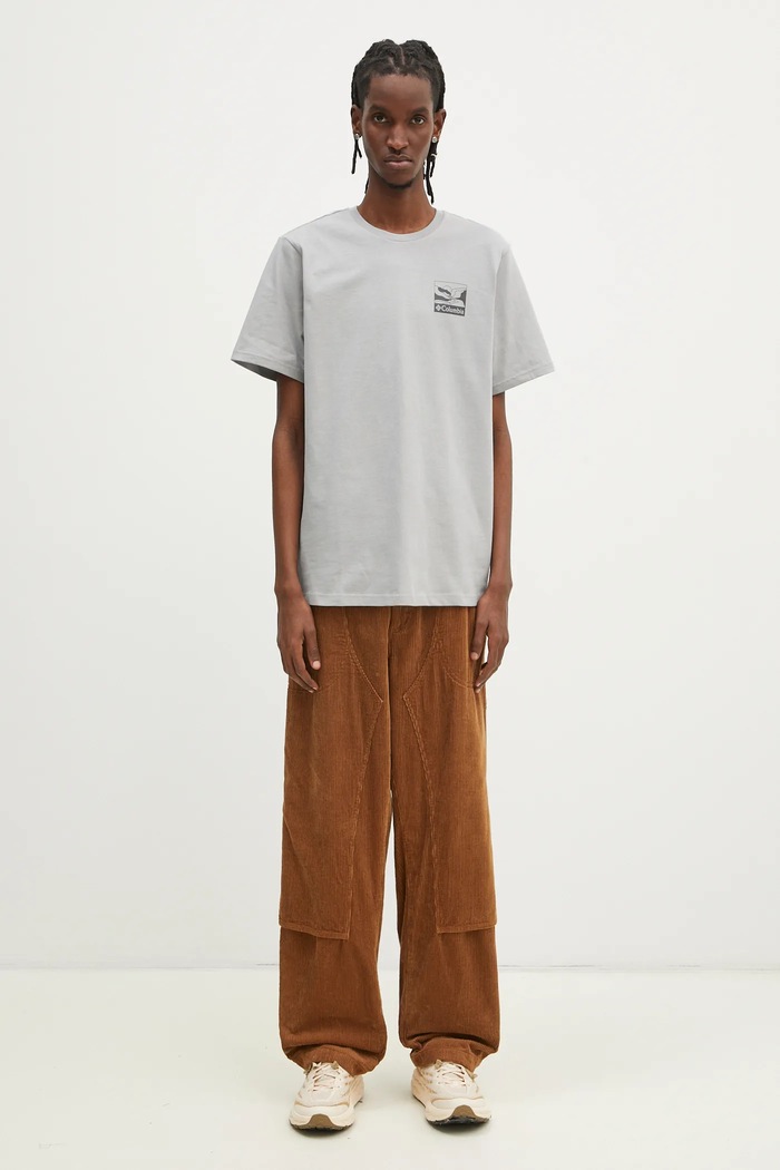 Columbia t-shirt in cotone Explorers Canyon 2036451. grigio